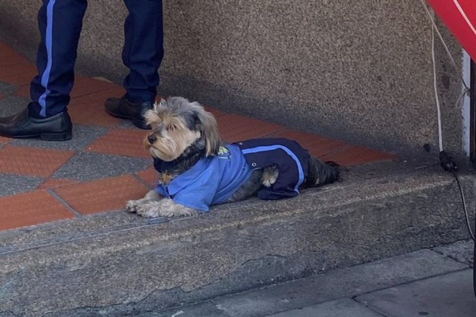 Jordan Ignacio sitting on duty in uniform