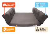 Extra Large Charcoal Gray SUV Barker Bed Callout: Super Snuggly Pillow Wings, Machine Washable Cover, 3" Shock Absorbing Orthopedic, 10 Year Warranty against flattening