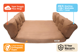 Extra Large Khaki SUV Barker Bed Callout: Super Snuggly Pillow Wings, Machine Washable Cover, 3" Shock Absorbing Orthopedic, 10 Year Warranty against flattening